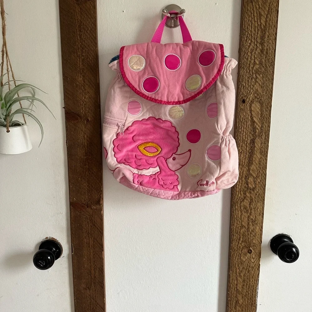 Pink Girls Poodle Theme 14” Backpack YOTTOY ‘Poodlena Go-Go backpack’